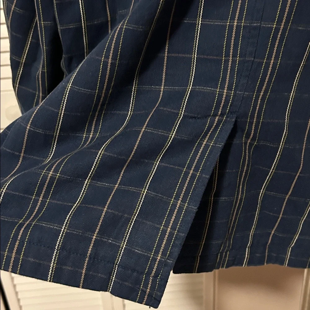 Fossil Plaid Navy Checkered Men's Blazer size L cotton